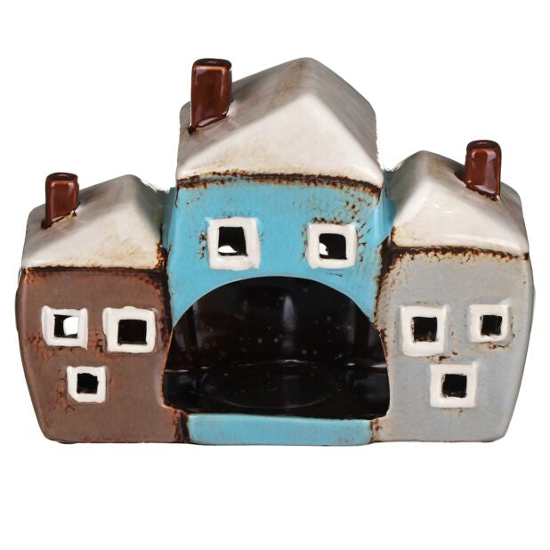 Village Pottery 3 Houses Tealight